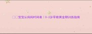宝宝认妈妈时间表0-3岁早教黄金期训练指南
