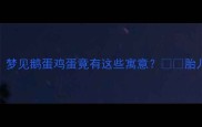 孕期胎梦梦见鹅蛋鸡蛋竟有这些寓意胎儿健康必看