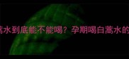 孕期必看白蒿水到底能不能喝孕期喝白蒿水的好处与禁忌全