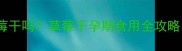 孕早期孕妇能吃草莓干吗草莓干孕期食用全攻略附营养与禁忌