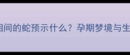 孕妇梦到黑白相间的蛇预示什么孕期梦境与生育指导全攻略