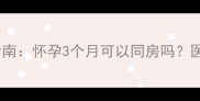 孕期性生活安全指南怀孕3个月可以同房吗医生详解注意事项