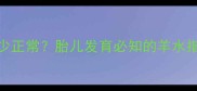 八个月羊水量多少正常胎儿发育必知的羊水指标全附自测指南