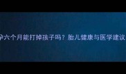 怀孕六个月能打掉孩子吗胎儿健康与医学建议全