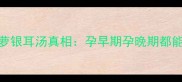 孕期必看产科医生菠萝银耳汤真相孕早期孕晚期都能喝吗附营养搭配攻略