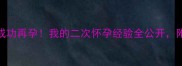 胎停三个月后成功再孕我的二次怀孕经验全公开附科学备孕指南