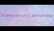 孕妇梦到小猪预示什么胎梦与科学建议