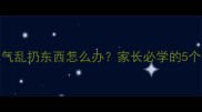 3-6岁宝宝发脾气乱扔东西怎么办家长必学的5个有效应对策略