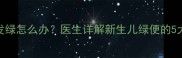 四个月宝宝便便发绿怎么办医生详解新生儿绿便的5大原因及应对措施