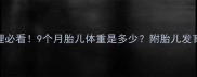 孕期体重管理必看9个月胎儿体重是多少附胎儿发育全周期表