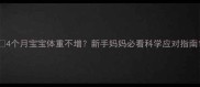 4个月宝宝体重不增新手妈妈必看科学应对指南