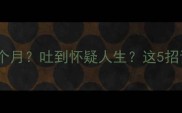 孕吐高峰期是怀孕几个月吐到怀疑人生这5招让你轻松度过孕早期