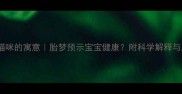 孕妇梦见猫咪的寓意胎梦预示宝宝健康附科学解释与胎教建议