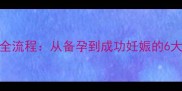 试管婴儿全流程从备孕到成功妊娠的6大关键步骤